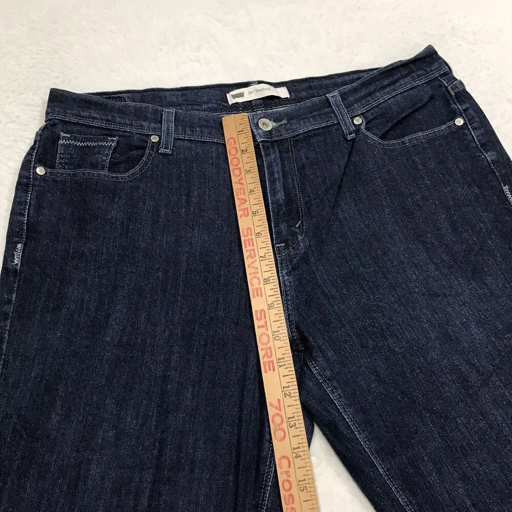 LEVIS 515 Bootcut Jeans Women 36x34 (32/34 tag) Dark Wash Stretch Western Flap